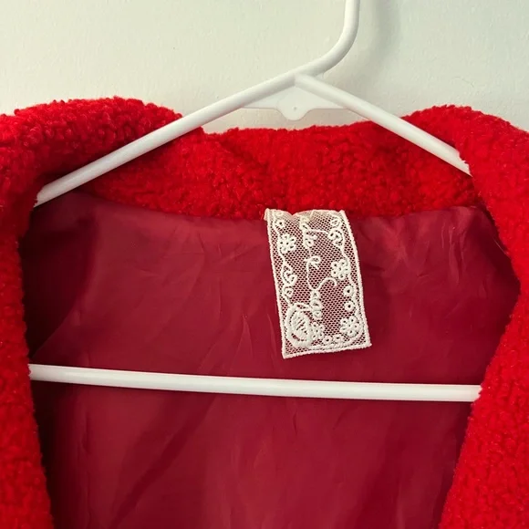 Red shearling jacket - Picture 4 of 7